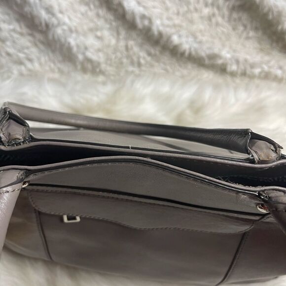 Rebecca Minkoff leather gray large shoulder bag with silver tone hardwares. - Picture 14 of 14